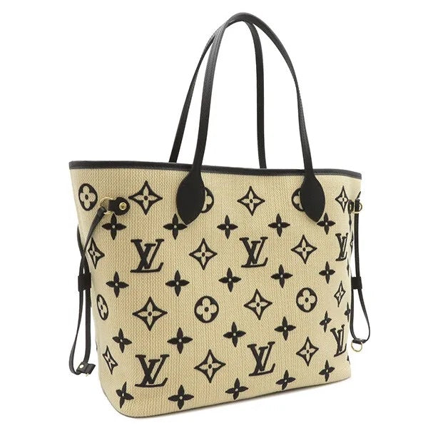 LOUIS VUITTON Neverfull leather and cotton-blend tote bag