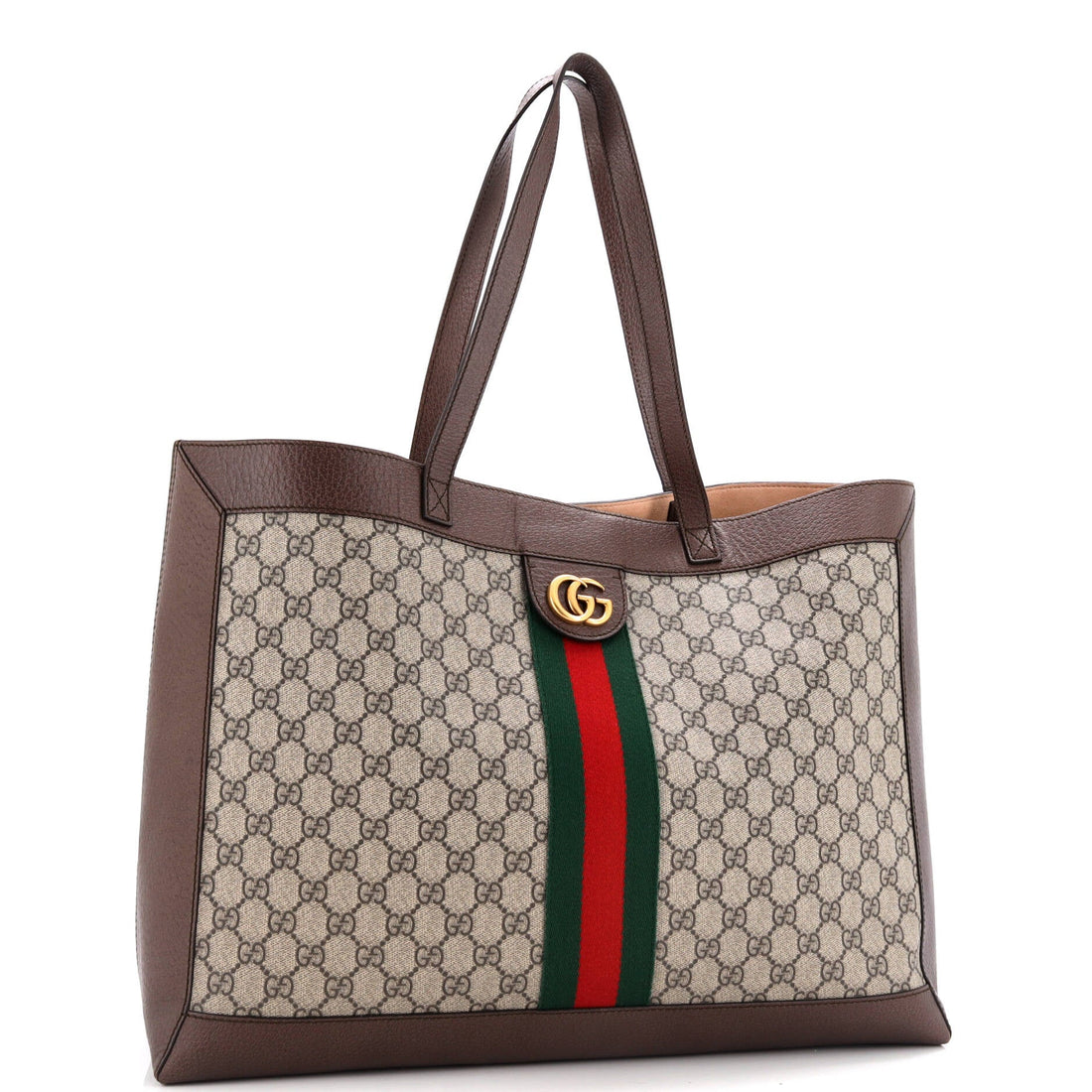 Ophidia Soft Open Tote GG Coated Canvas East West