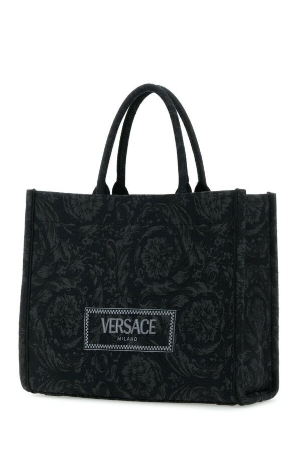 Versace Man Large Tote Embroidery Jacquard Barocco