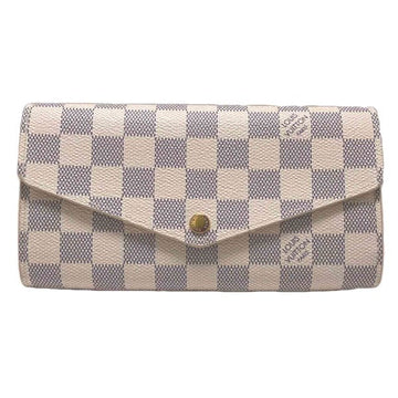 LOUIS VUITTON Long Wallet Purse N63208 Damier Azur canvas, leather White x gray Long Wallet Purse Damier Azur Portefeuille Sara Women(Unisex) Used