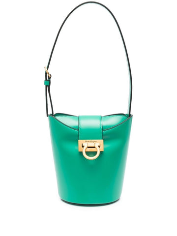 CALF LEATHER TRIFOLIO BUCKET BAG
