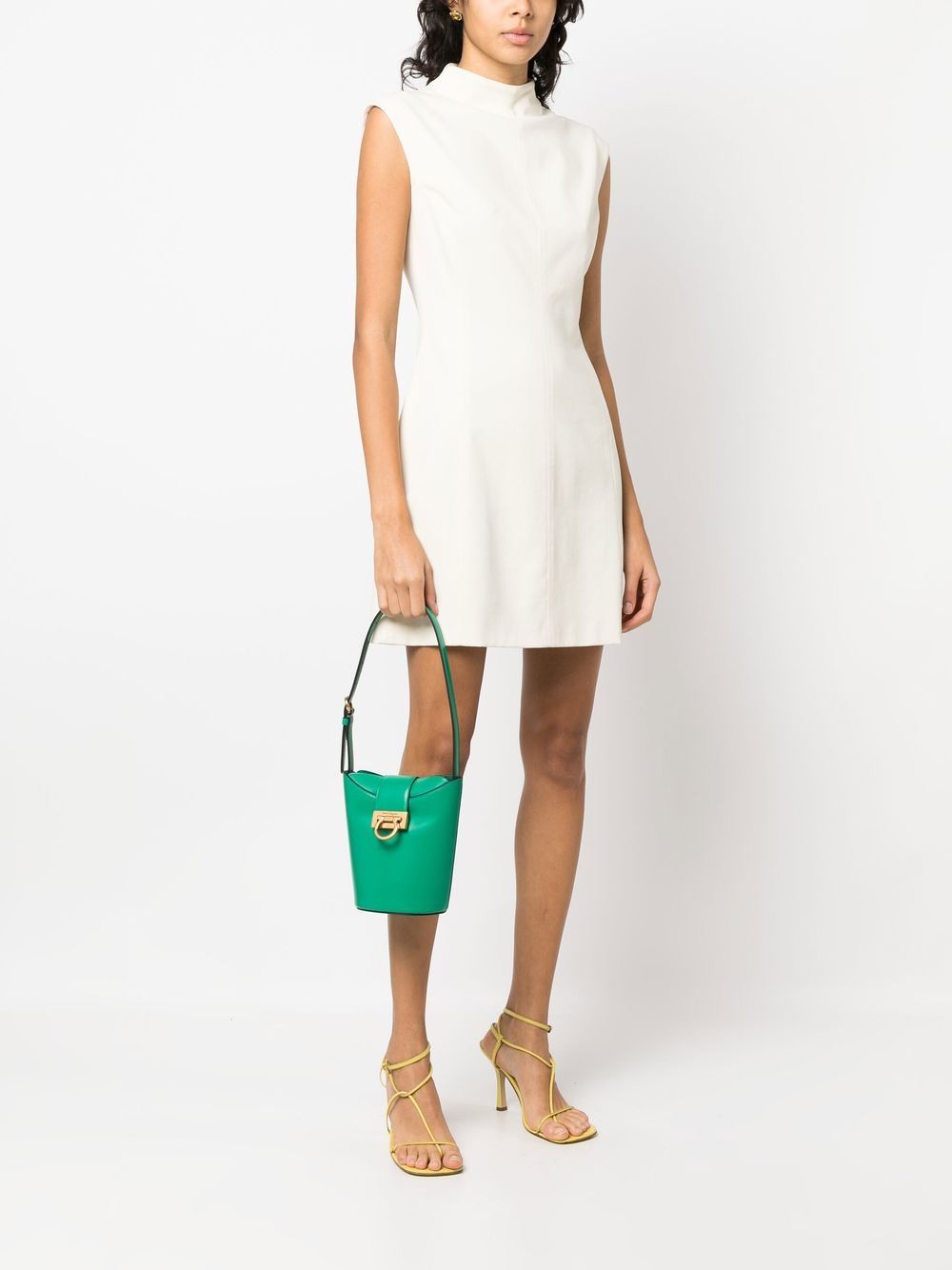 CALF LEATHER TRIFOLIO BUCKET BAG