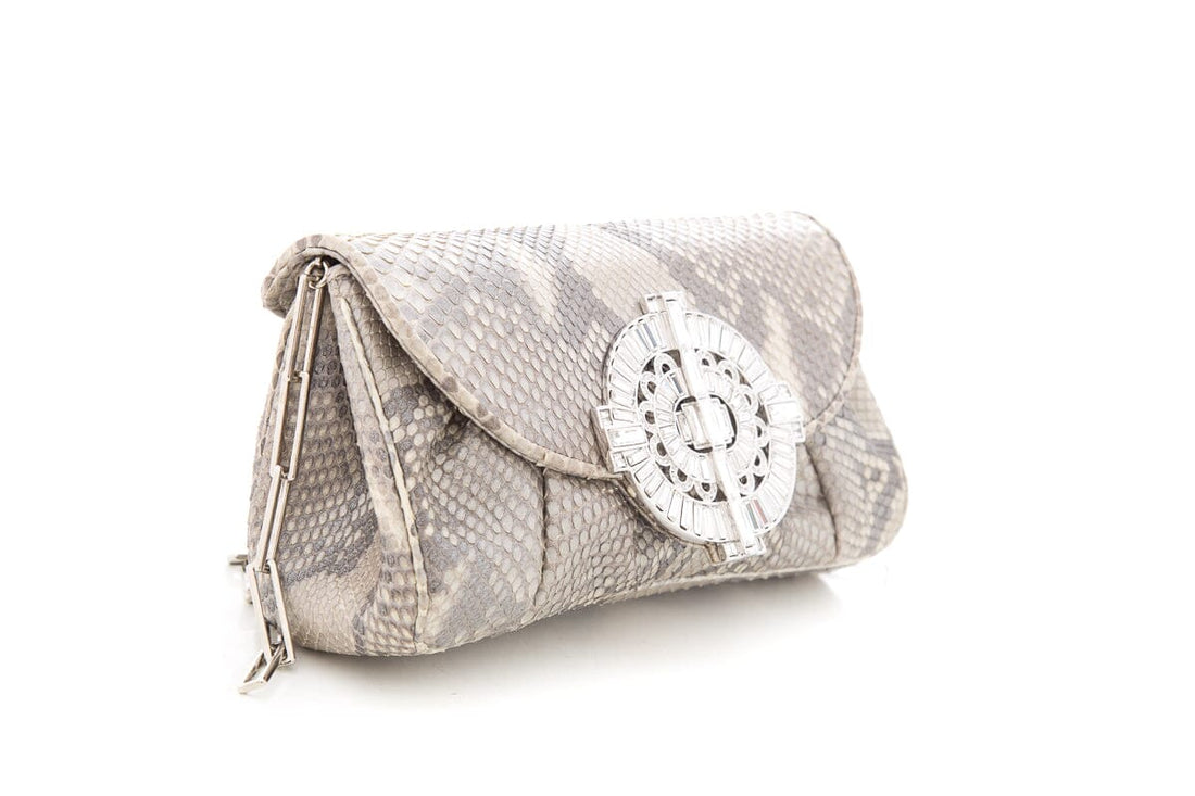 Judith Leiber Snake & Crystal Detail Clutch