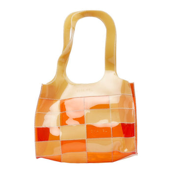 Chanel Clear Tote Bag Shoulder Bag Orange Beige Vinyl