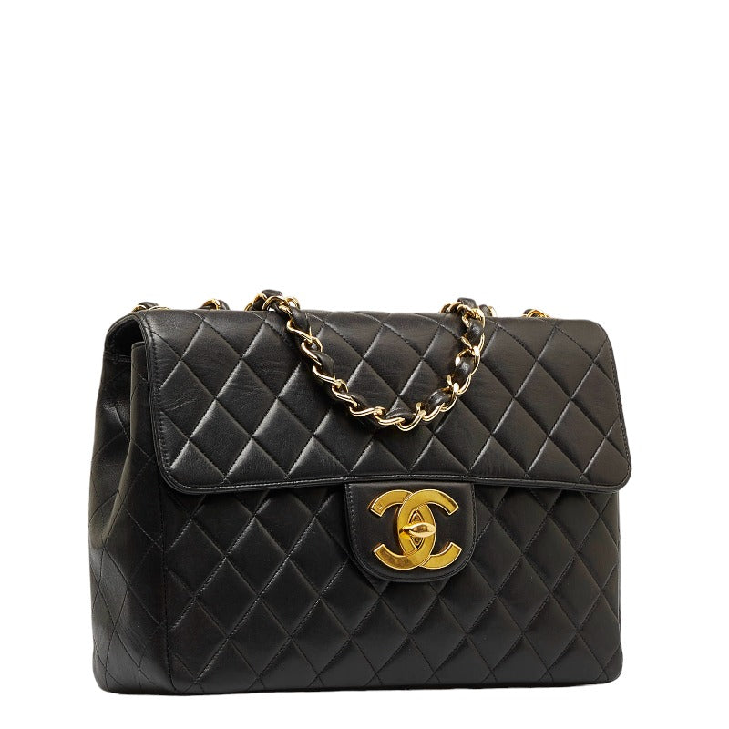 Chanel Single Flap Chain Shoulder Bag Black G Leather  Chanel