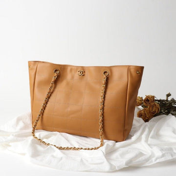 Makersluxe - Wild Stitch Chocolate Bar Tote Bag with Camel Seal