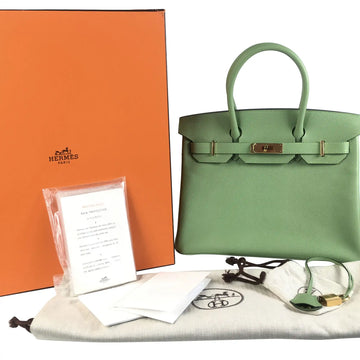 Hermès Birkin 30 Light Green Epsom Gold