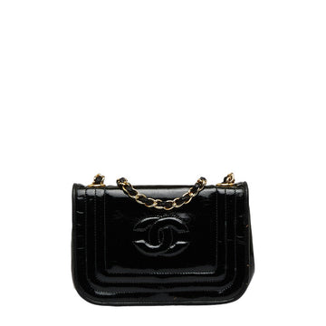 Chanel Coco Mark Mini Shoulder Bag Black Enamel