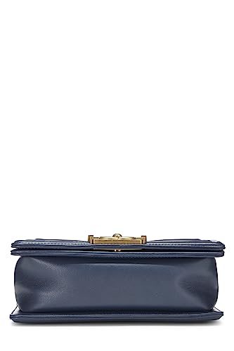 Chanel,  Blue Woven Chevron Boy Bag Small, Blue