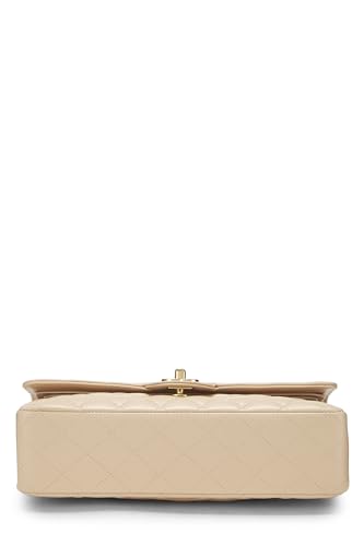 Chanel,  Beige Quilted Caviar Classic Double Flap Medium, Beige