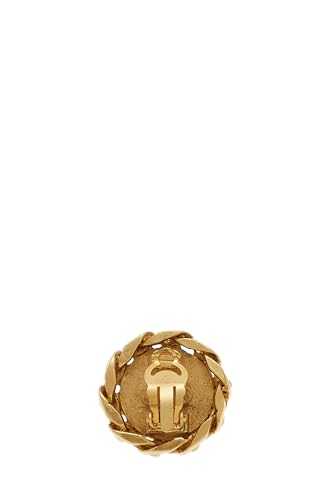 Chanel,  Gold & Crystal 'CC' Chain Border Earrings, Gold