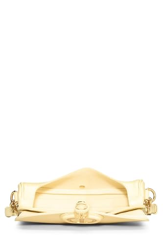 Dior,  Yellow Calfskin Bobby Flap East West, Yellow