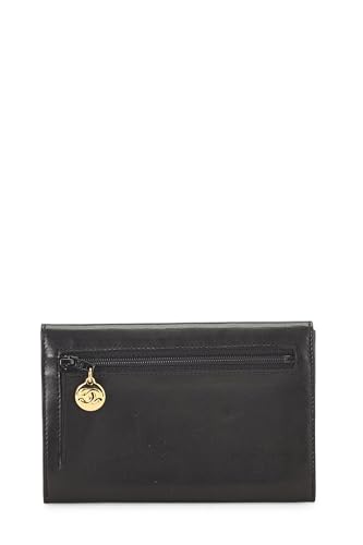 Chanel,  Black Lambskin Timeless 'CC' Compact Wallet, Black