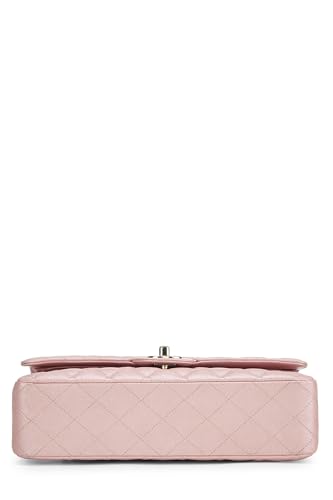 Chanel,  Iridescent Pink Quilted Caviar Classic Double Flap Medium, Pink