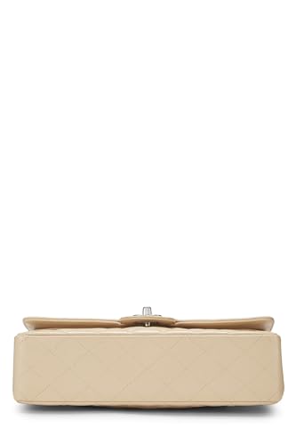 Chanel,  Beige Quilted Caviar Classic Double Flap Medium, Beige