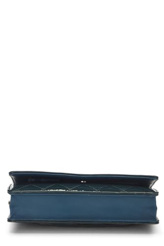 Chanel,  Blue Quilted Patent Leather Wallet on Chain (WOC), Blue