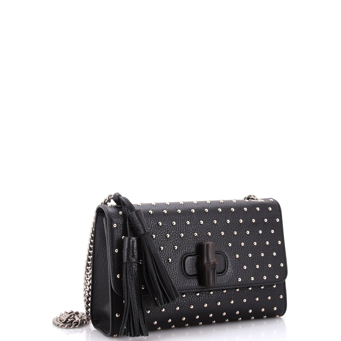 Miss Bamboo Shoulder Bag Studded Leather Medium