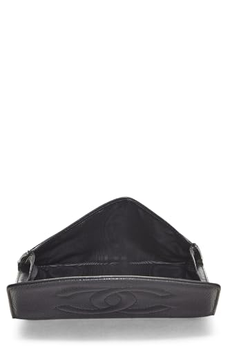 Chanel,  Black Caviar Timeless 'CC' Compact Wallet, Black