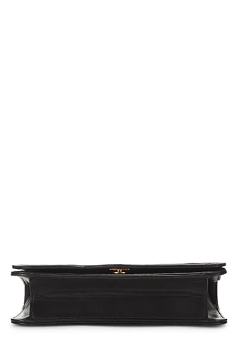 Chanel,  Black Quilted Lambskin Snap Full Flap Small, Black