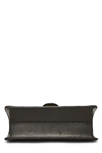 Chanel,  Black Quilted Lambskin Half Flap Small, Black