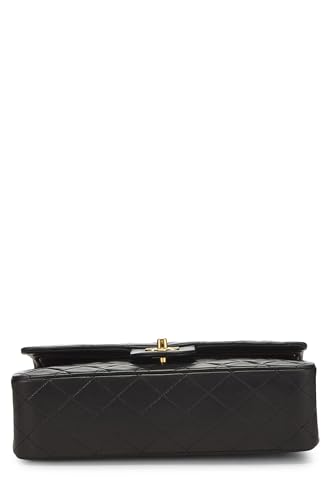 Chanel,  Black Quilted Lambskin Classic Double Flap Medium, Black
