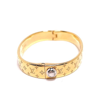 LOUIS VUITTON bracelet M00251 Gold Plated gold Cuff nanogram Monogram Small size Women Used