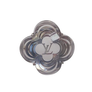LOUIS VUITTON Ring M65665 metal Silver flour Monogram Berg Alafoli Women M Used
