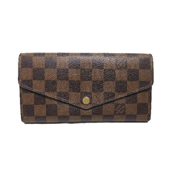 LOUIS VUITTON Long Wallet Purse N63209 Damier canvas Ebene Zip Around Damier Portefeuille Sara Women Used