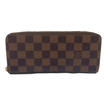 LOUIS VUITTON Long Wallet Purse N41626 Damier canvas Rose Valerie Portefeuille Clemence Damier Zip Around Women Used