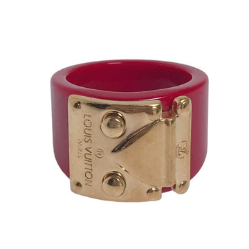 LOUIS VUITTON Ring plastic plastic Red Plastic x Gold Plated L size Women L Used