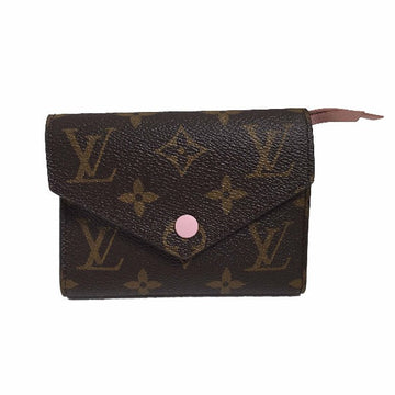 LOUIS VUITTON Coin case M62360 Monogram canvas Rose Valerie Coin purse with Card Case Monogram Portefeuille Victorine Women Used