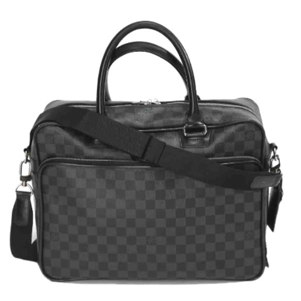 LOUIS VUITTON Shoulder Bag N23253 Damier Grafitto Canvas gray Business bag Damier Graphite Ikar mens Used