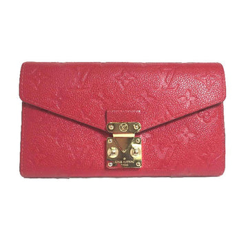LOUIS VUITTON Long Wallet Purse M62459 Monogram canvas Red Long Wallet Purse Monogram Portefeuille Women Used