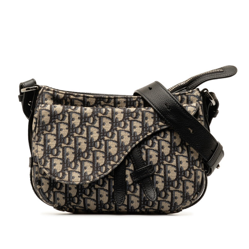 Dior Trotter Saddle Pouch  Shoulder Bag Beach Black Leather   Dior