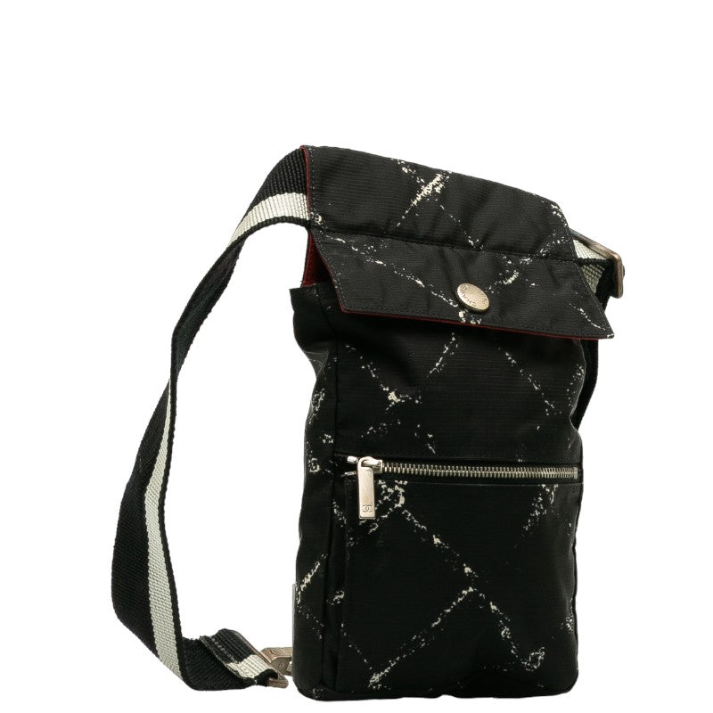CHANEL Travel Line Body Bag Nylon Black Ladies Market