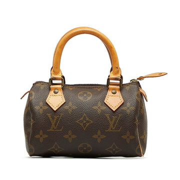 Louis Vuitton Monogram Mini Speedy Handbag M41534 Brown PVC Leather  Louis Vuitton