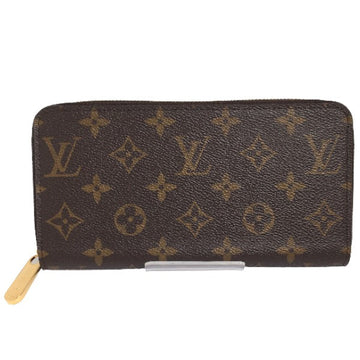 LOUIS VUITTON Long Wallet Purse M42616 Monogram canvas Brown Long Wallet Purse Monogram Zip Around unisex(Unisex) Used