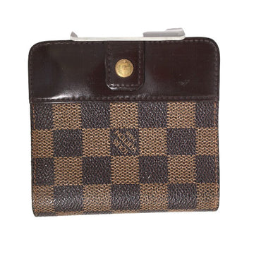 LOUIS VUITTON Bifold Wallet N61668 Damier canvas Brown Wallet with pocket zipper for cards Damier Compact zip unisex(Unisex) Used