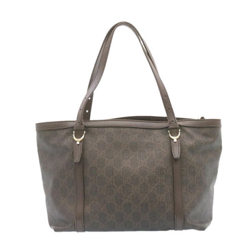 GUCCI GG Canvas Tote Bag PVC Leather Brown 336776 23085