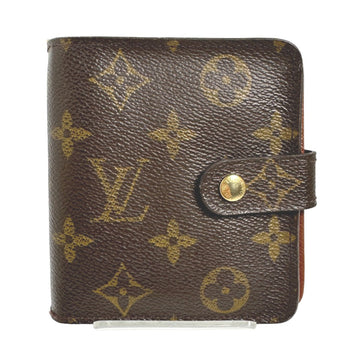 LOUIS VUITTON Bifold Wallet M61667 Monogram canvas Brown Card pocket with zipper Monogram Compact zip Women Used