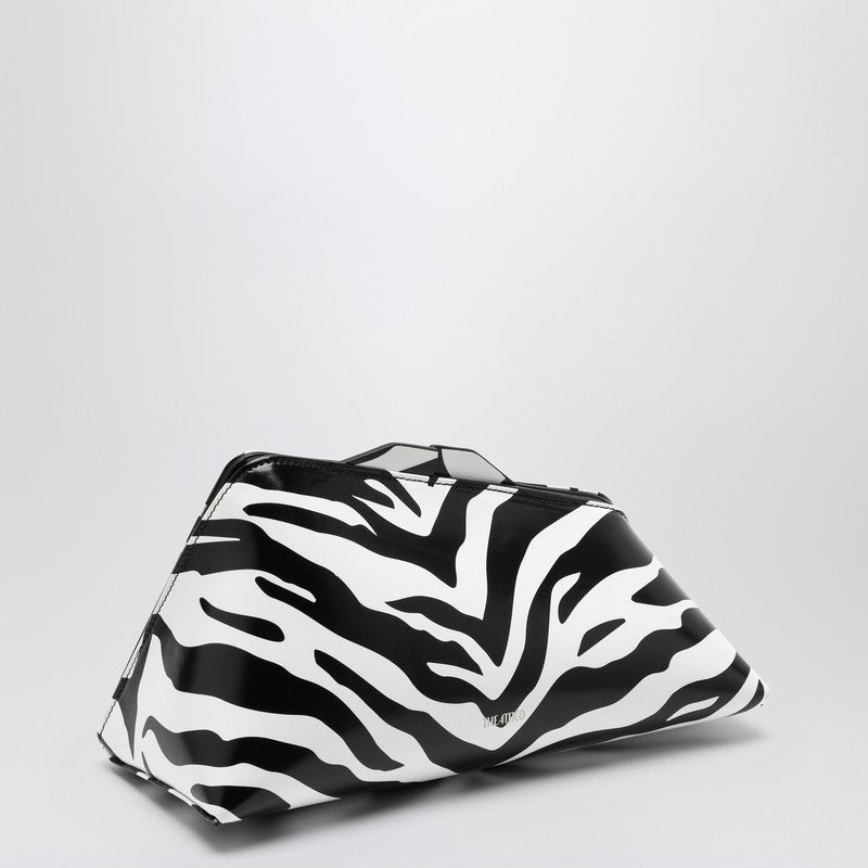 The Attico 8.30Pm White/Black Clutch With Zembra Leather Print Women
