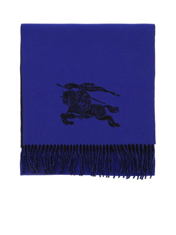 Reversible Cashmere Scarf With Equestrian Knight Design