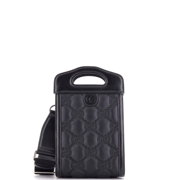 Top Handle Crossbody Bag GG Embossed Matelasse Nylon with Leather Mini
