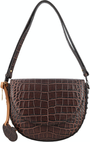 FRAYME CROCCO MEDIUM FLAP SHOULDER BAG