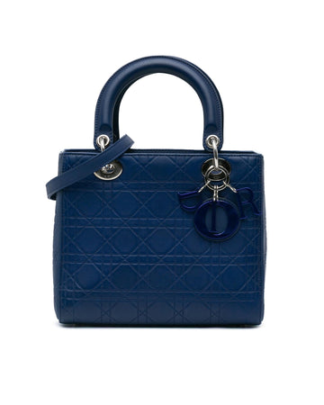 Medium Ultra Matte Calfskin Cannage Handbag with Detachable Strap