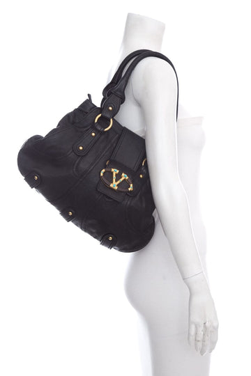 Valentino Black Vlogo Leather Handbag