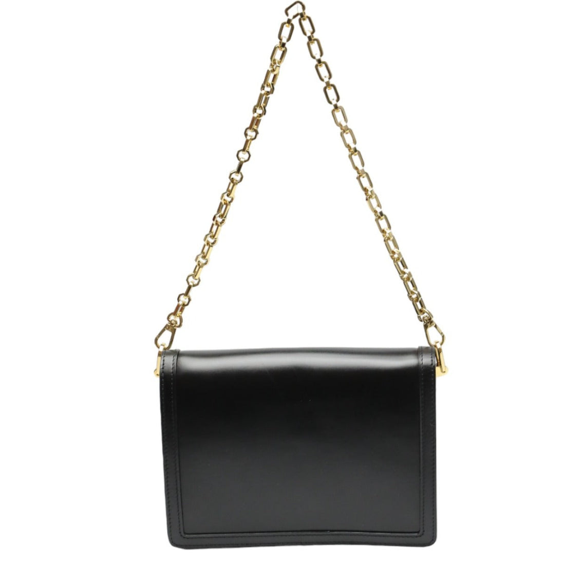 LOUIS VUITTON Shoulder Bag M55821 Calf leather Noir Chain LV Lock Dauphine MM Women Used