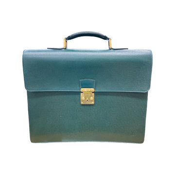LOUIS VUITTON Business bag M30034 leather green Documents bag Epithea Taiga Moskova mens Used