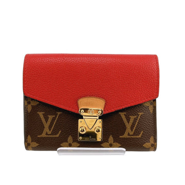 LOUIS VUITTON Tri-fold wallet M67478 Monogram canvas Red Portefeuille Palace Compact Monogram With Coin Pocket Women Used