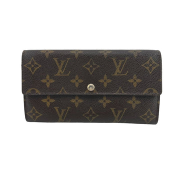 LOUIS VUITTON Long Wallet Purse M61734 Monogram canvas Brown Long Wallet with Zipper Monogram Portefeuille Sara Women(Unisex) Used